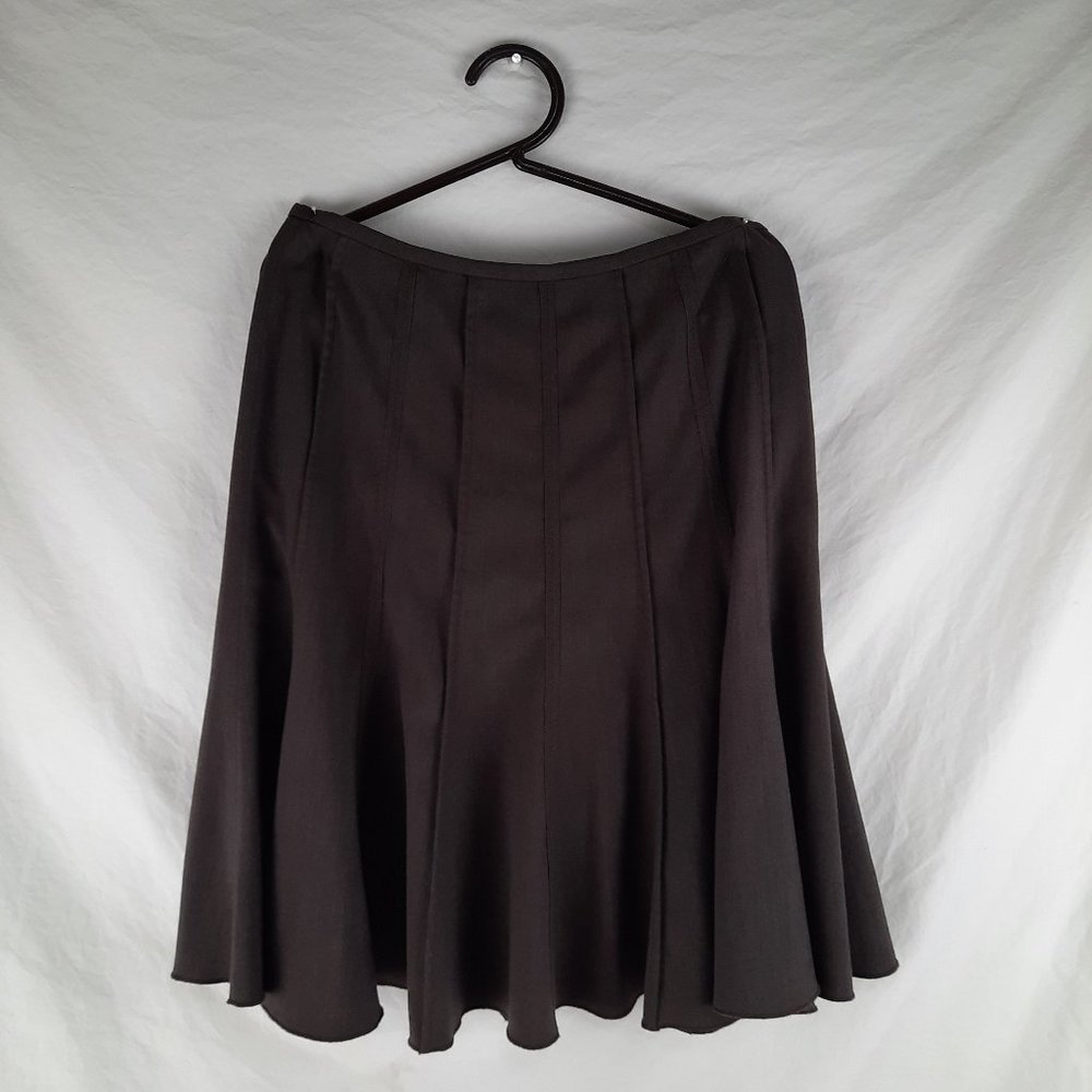 Dalia Collection Medium Brown Gored Skirt - Size 10